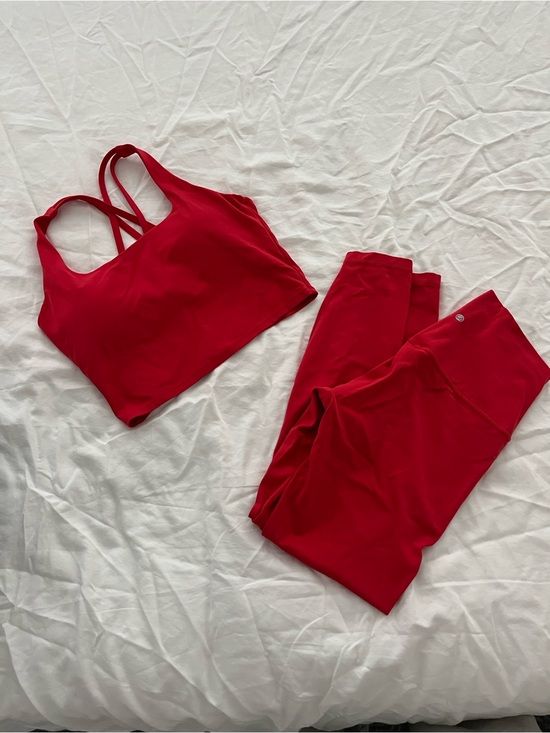 CRZ YOGA Other - Red Women's Seamless Sports Bra & Leggings Set